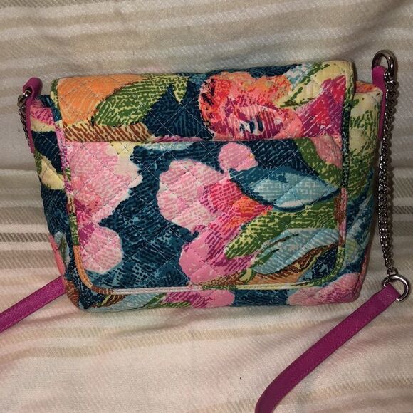 Vera Bradley Superbloom Print Floral Quilted Small Crossbody Bag Purse - Picture 2 of 13